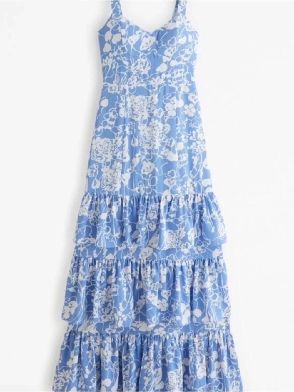 Abercrombie Blue and White Floral Tiered Sundress
